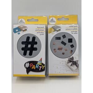Lot Of 2 American Crafts ek tools Confetti & Large Hashtag Paper Punch Tool Set